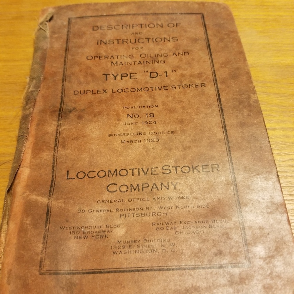 1923 Oil operating manual for Type D-1